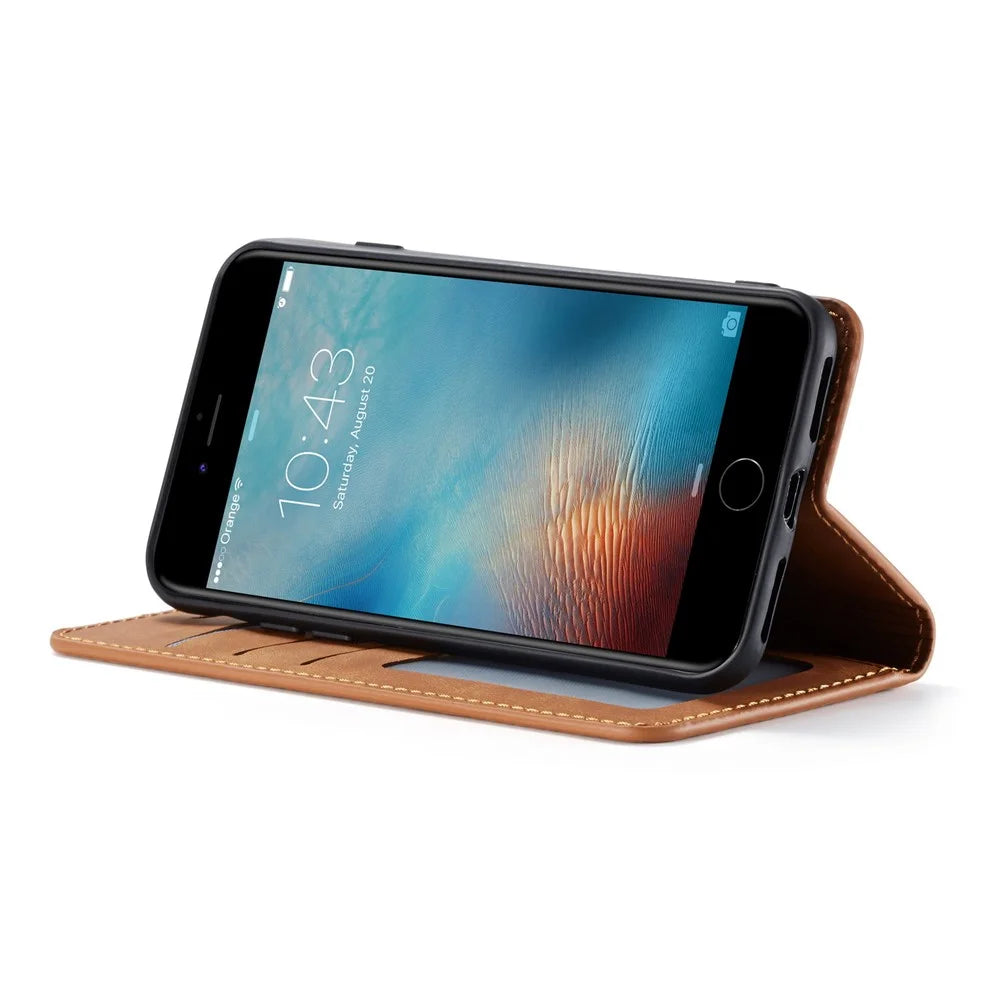 FORWENW Fantasy Series Silky Touch Leather Wallet Case for iPhone 7/8/SE (2020)/SE (2022) - Brown - 5
