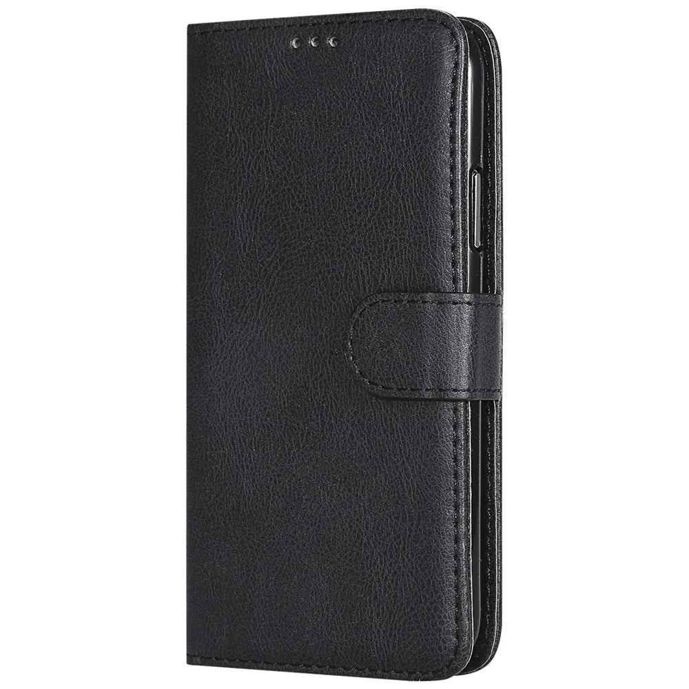 For iPhone XS / X Case 2 in 1 Detachable Magnetic Leather Wallet Mobile Cover with Strap - Black - 2