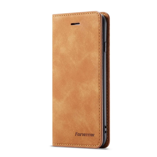 FORWENW Fantasy Series Silky Touch Leather Wallet Case for iPhone 6s Plus / 6 Plus - Brown - 2