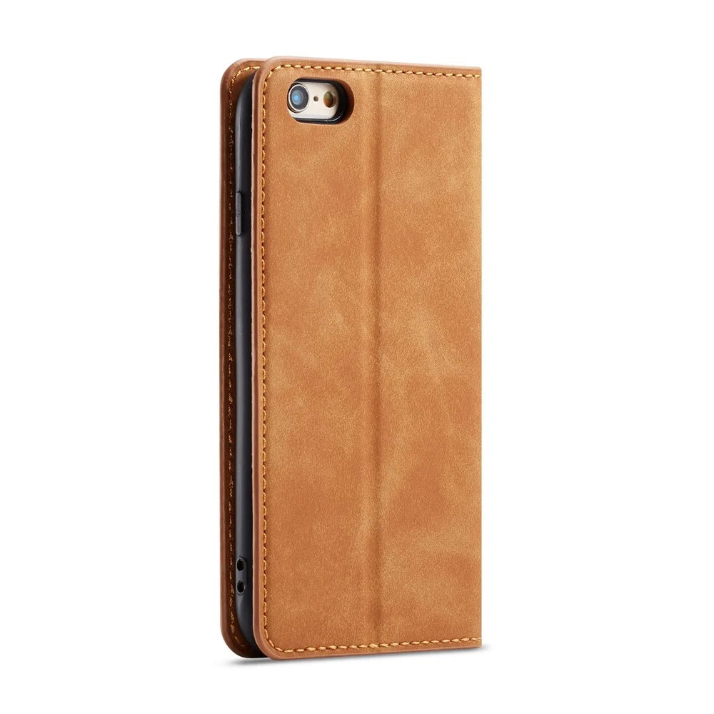 FORWENW Fantasy Series Silky Touch Leather Wallet Case for iPhone 6s Plus / 6 Plus - Brown - 3
