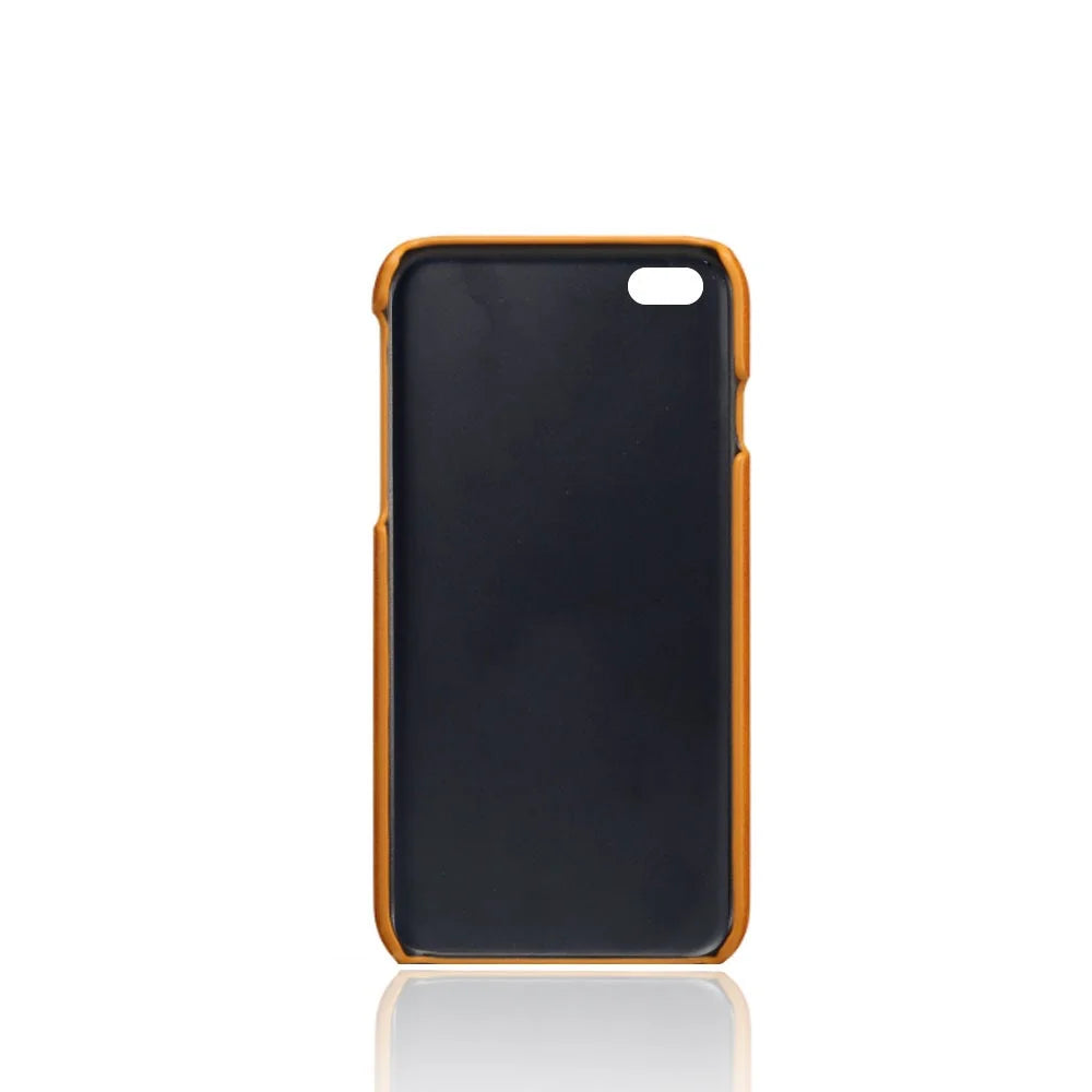 PU Leather Coated PC Hard Case with [Double Card Slots] for iPhone 6s Plus / 6 Plus - Orange - 2