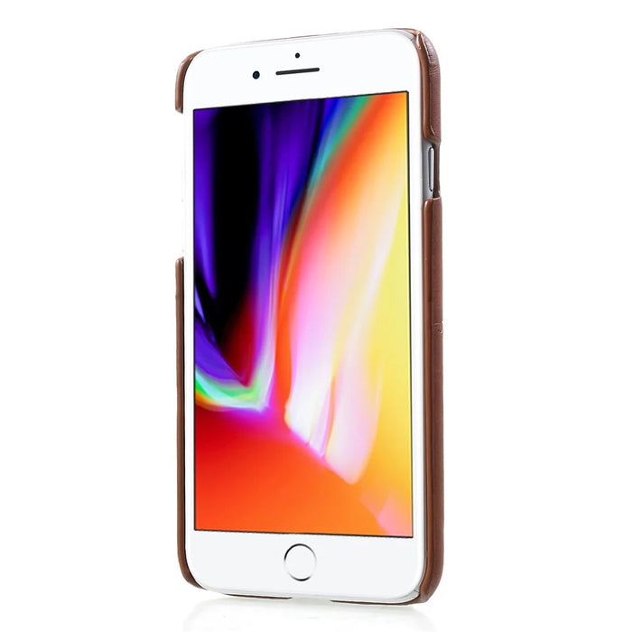 Double Card Slots PU Leather Coated PC Hard Accessory Cover for iPhone 7/8/SE (2020)/SE (2022) 4.7 inch - Coffee - 2