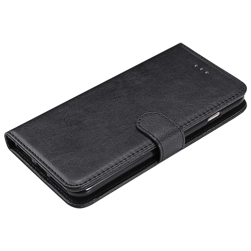 For iPhone 8 Plus / 7 Plus / 6 Plus Case 2 in 1 Detachable Magnetic Leather Wallet Mobile Cover with Strap - Black - 6