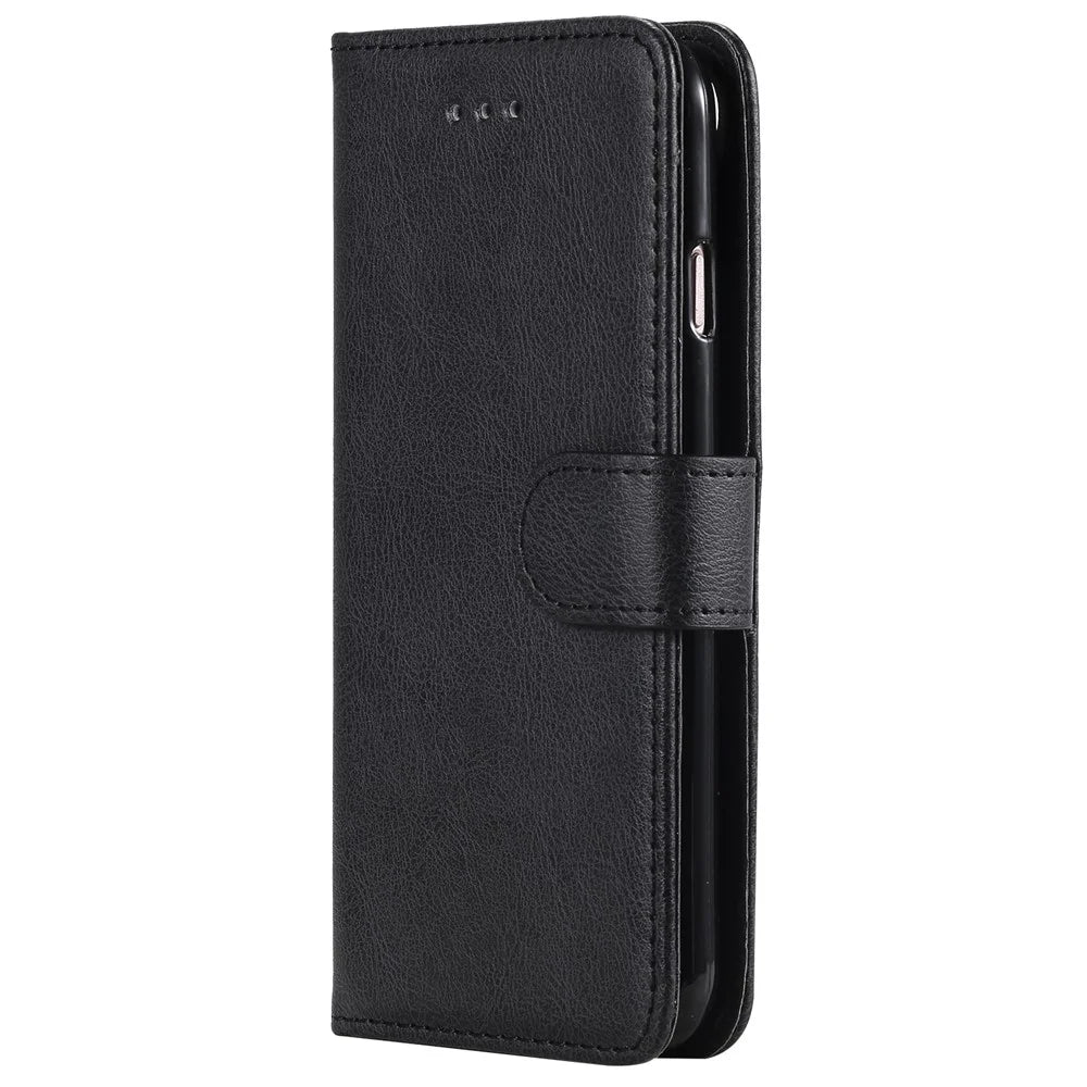 For iPhone 6s / 6 / 7 / 8 / SE (2020) / SE (2022) Case 2 in 1 Detachable Magnetic Leather Wallet Mobile Cover with Strap - Black - 2