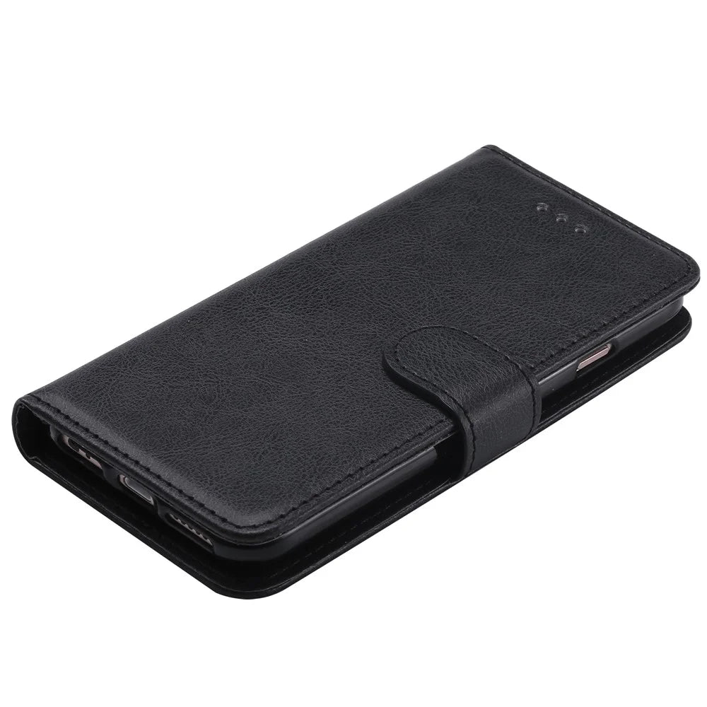 For iPhone 6s / 6 / 7 / 8 / SE (2020) / SE (2022) Case 2 in 1 Detachable Magnetic Leather Wallet Mobile Cover with Strap - Black - 4