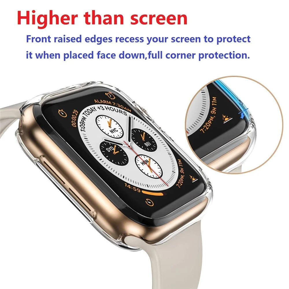HAT PRINCE for Apple Watch Series SE3 / SE2 / SE1 /  6 / 5 / 4 44mm Clear Soft TPU Case + 3D PET Curved Hot Bending Clear Screen Protector - 3