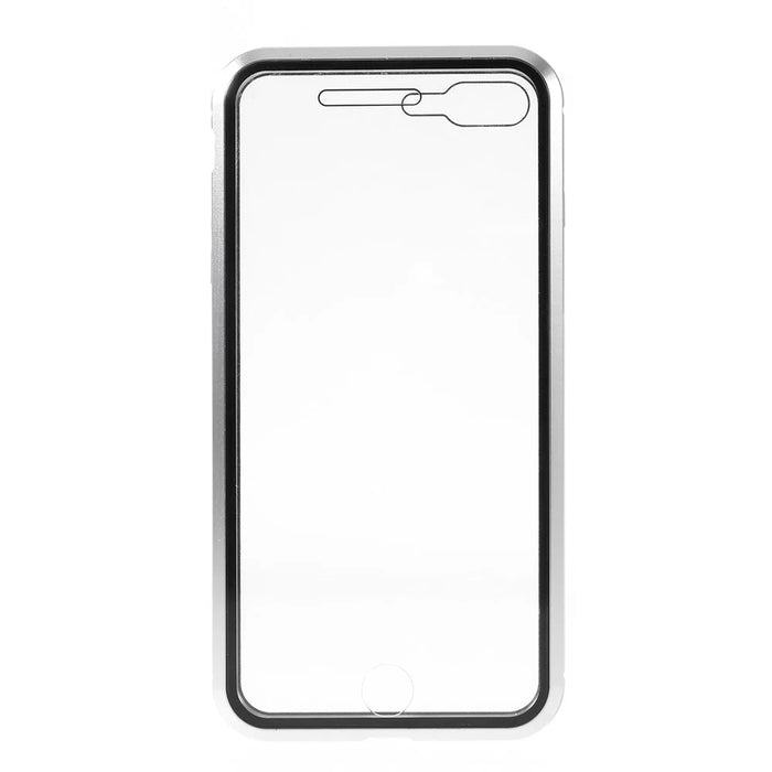 Magnetic Frame Tempered Glass Phone Shell All-Round Full Protection for iPhone 8 Plus / 7 Plus 5.5 inch - Silver - 4