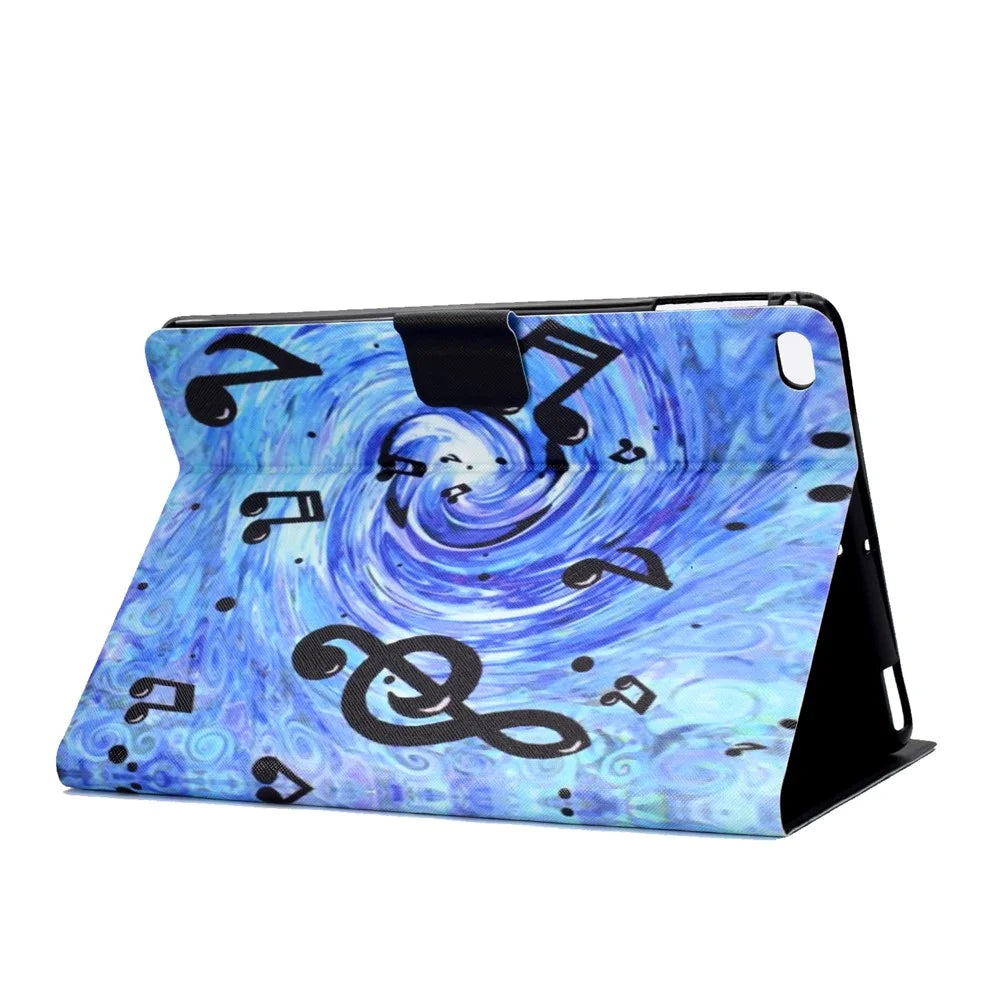 Patterned PU Leather Stand Cover for iPad 9.7-inch (2018)/9.7-inch (2017)/Air 2/Air - Music Notes - 3