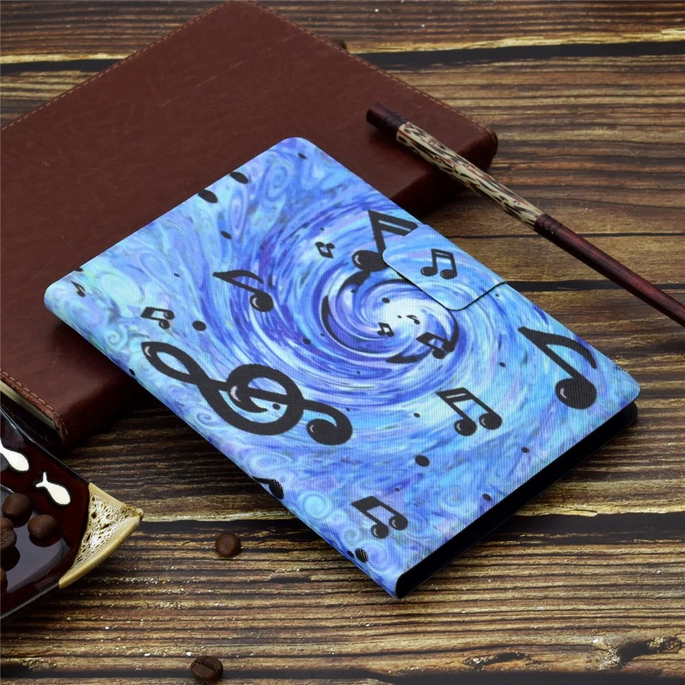 Patterned PU Leather Stand Cover for iPad 9.7-inch (2018)/9.7-inch (2017)/Air 2/Air - Music Notes - 6