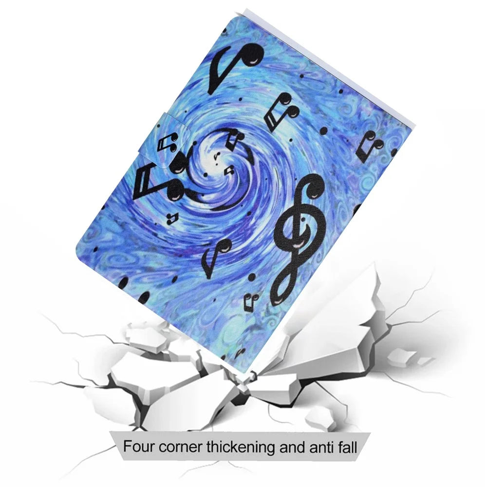 Patterned PU Leather Stand Cover for iPad 9.7-inch (2018)/9.7-inch (2017)/Air 2/Air - Music Notes - 7