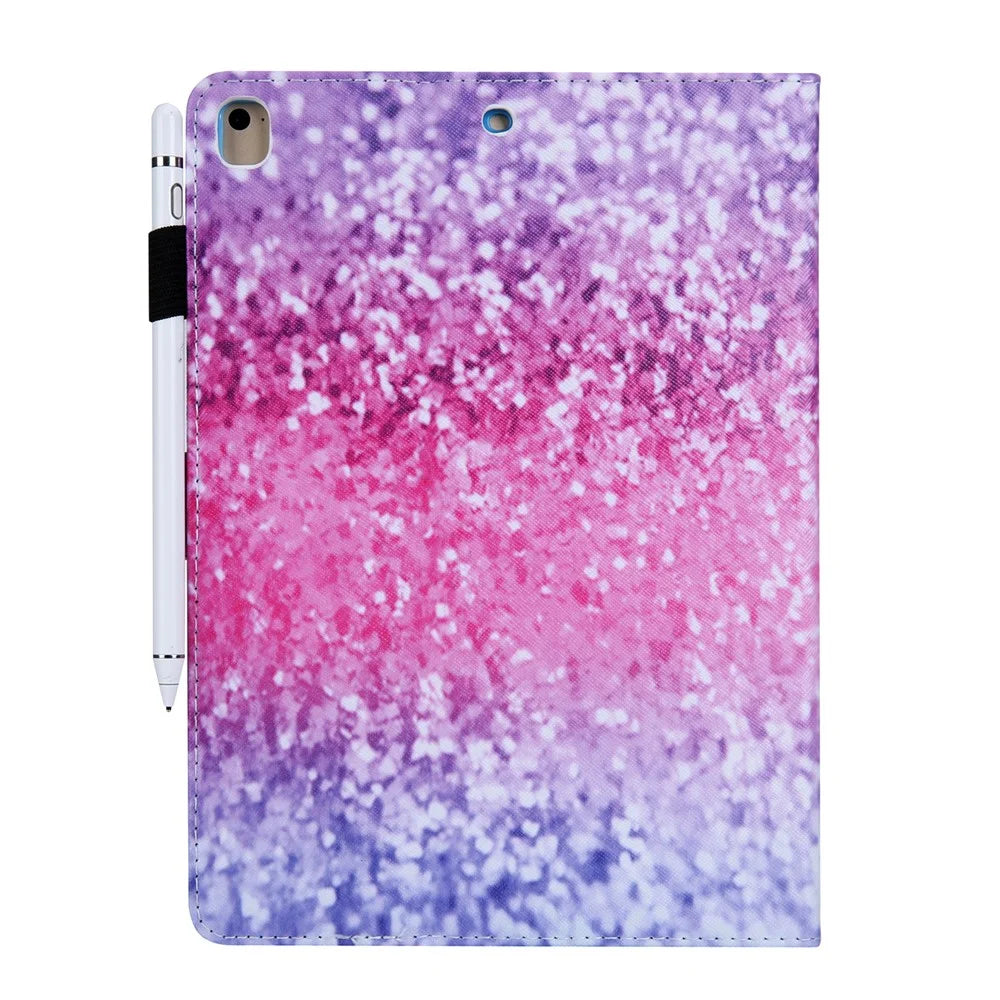 Patterned Leather Stand Wallet Case for iPad 9.7-inch (2018) / 9.7-inch (2017) / Air 2 / Air - Glitter Pattern - 3