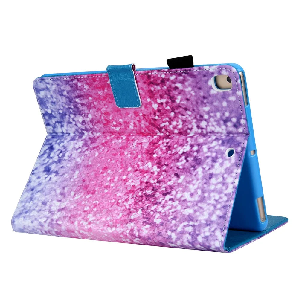 Patterned Leather Stand Wallet Case for iPad 9.7-inch (2018) / 9.7-inch (2017) / Air 2 / Air - Glitter Pattern - 4