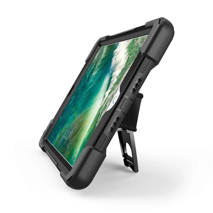 X-Shape PC + TPU Combo Case for iPad 9.7-inch (2018) / (2017) with Hand Strap [360 Degree Rotary Kickstand] - Black - 7