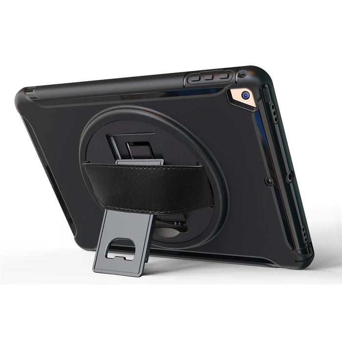 360 Degree Rotable TPU + PC Tablet Case with Kickstand and Adjustable Hand Strap for iPad 9.7 (2018) / 9.7 (2017) / Air / Air 2/ Pro 9.7 (2016) - Black - 5