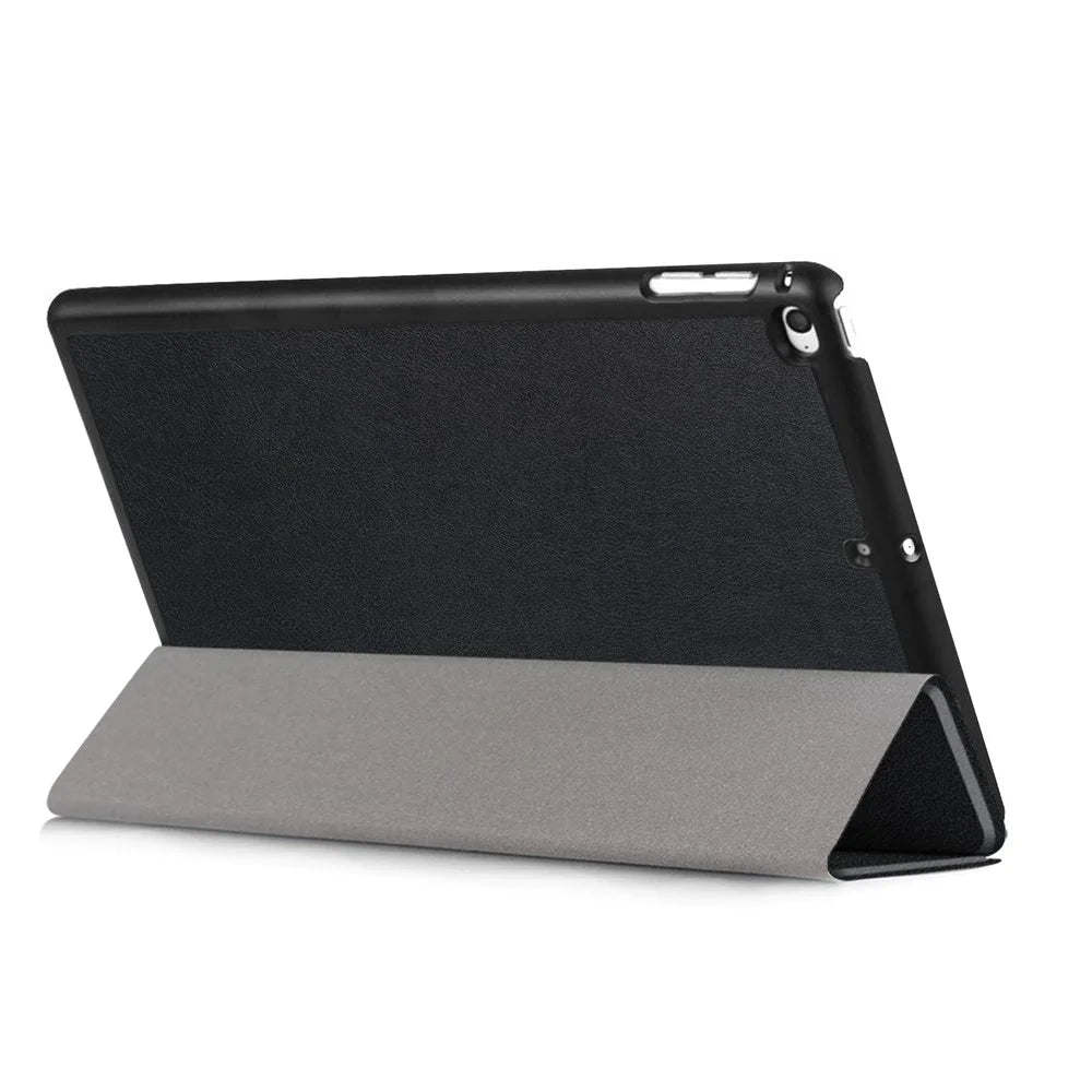 For iPad mini (2019) 7.9 inch / mini 4 Sturdy Tri-fold Stand Leather Smart Tablet Cover Case - Black - 6