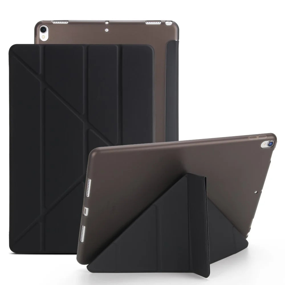 Origami Stand Leather Smart Case for iPad Air 10.5 (2019) / Pro 10.5-inch (2017) - Black - 1