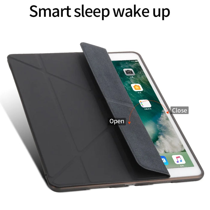 Origami Stand Leather Smart Case for iPad Air 10.5 (2019) / Pro 10.5-inch (2017) - Black - 6