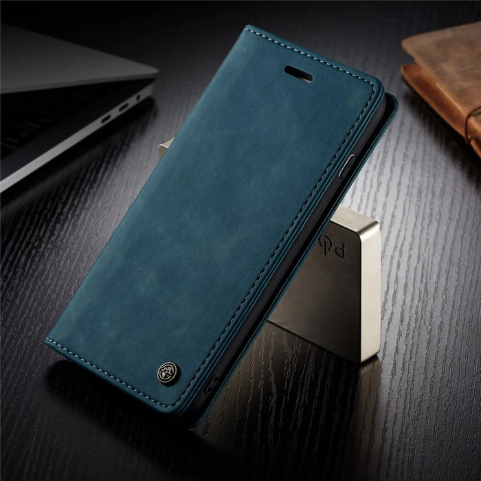 CASEME 013 Series Auto-absorbed PU Leather Wallet Stand Case for iPhone 6s / 6 4.7-inch - Blue - 5