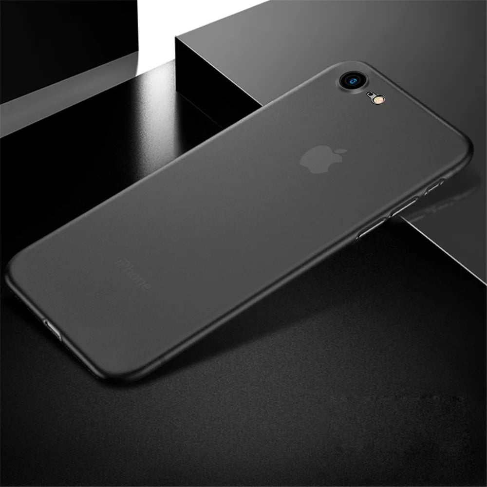 X-LEVEL Ultra-thin 0.4mm Matte PP Cell Phone Cover for iPhone 8/7/SE (2020)/SE (2022) 4.7 inch - Transparent Black - 1