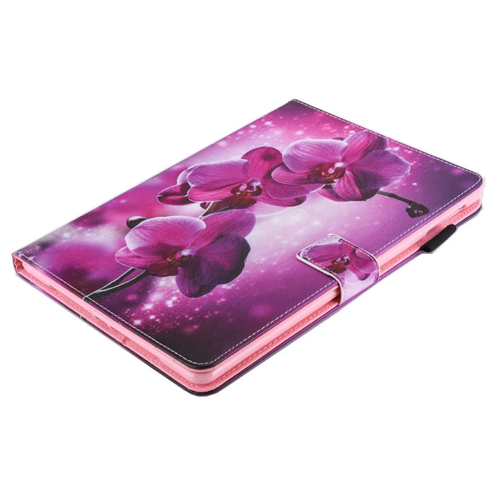 Patterned Card Slots Leather Tablet Cover for iPad mini (2019) 7.9 inch / Mini 4 / 3 / 2 / 1 - Cymbidium - 4
