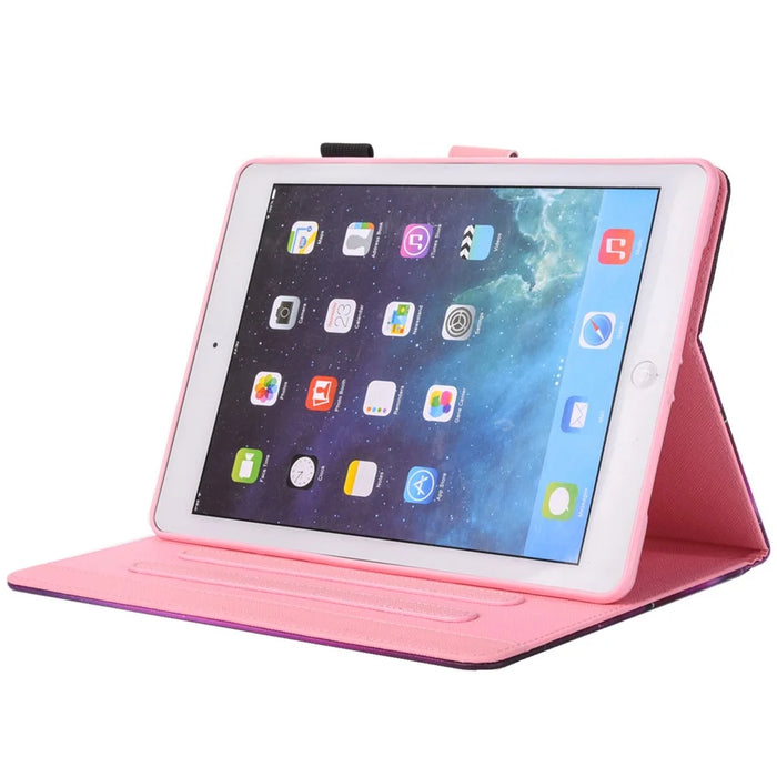 Patterned Card Slots Leather Tablet Cover for iPad mini (2019) 7.9 inch / Mini 4 / 3 / 2 / 1 - Cymbidium - 6