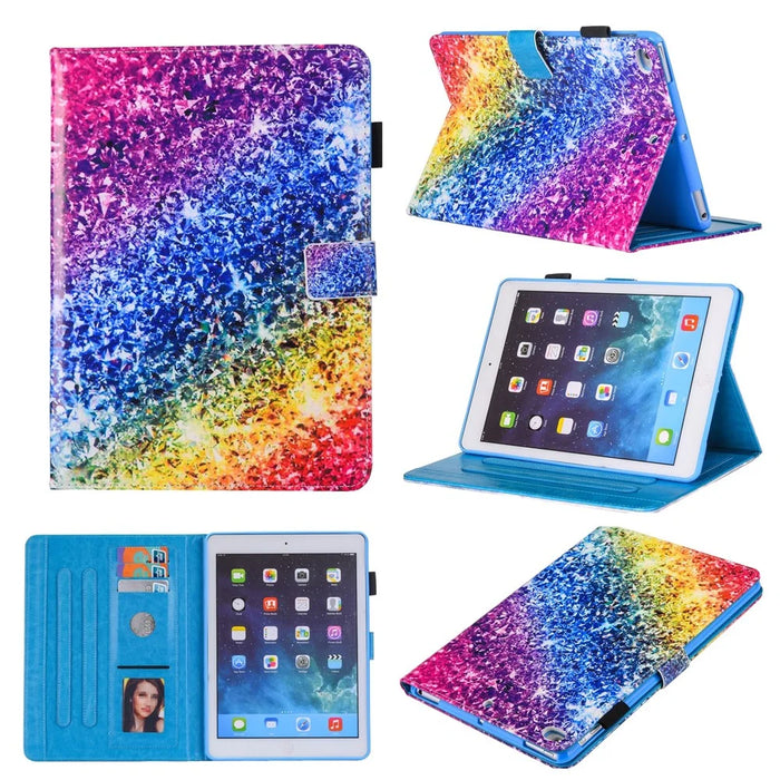 Patterned Leather Stand Smart Flip Case for iPad mini (2019) 7.9 inch / Mini 4 / 3 / 2 / 1 - Colorful Diamond - 1