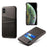 Dual Card Slots PU Leather Coated PC Case for iPhone XS Max 6.5 inch - Black - 1