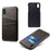 Dual Card Slots PU Leather Coated PC Case for iPhone XS Max 6.5 inch - Black - 2