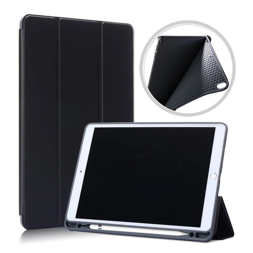PU Leather Tri-fold Stand Smart Tablet Cover for iPad Air 10.5 inch (2019) / iPad Pro 10.5-inch (2017) - Black - 1