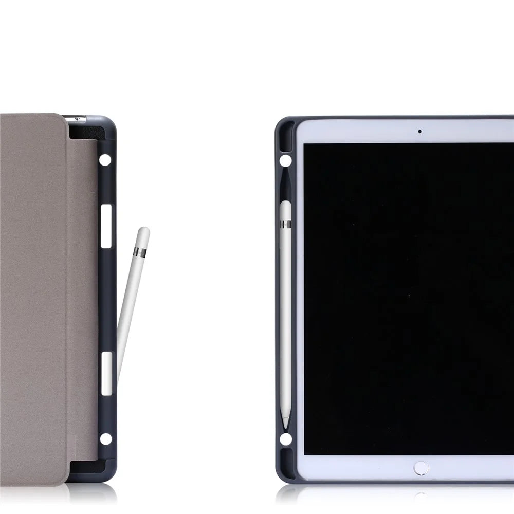 PU Leather Tri-fold Stand Smart Tablet Cover for iPad Air 10.5 inch (2019) / iPad Pro 10.5-inch (2017) - Black - 2