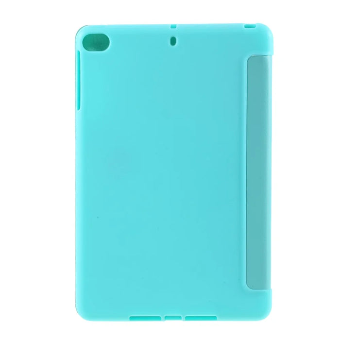 For iPad mini (2019) 7.9 inch Tri-fold Stand Silicone + Leather Tablet Shell - Baby Blue - 3
