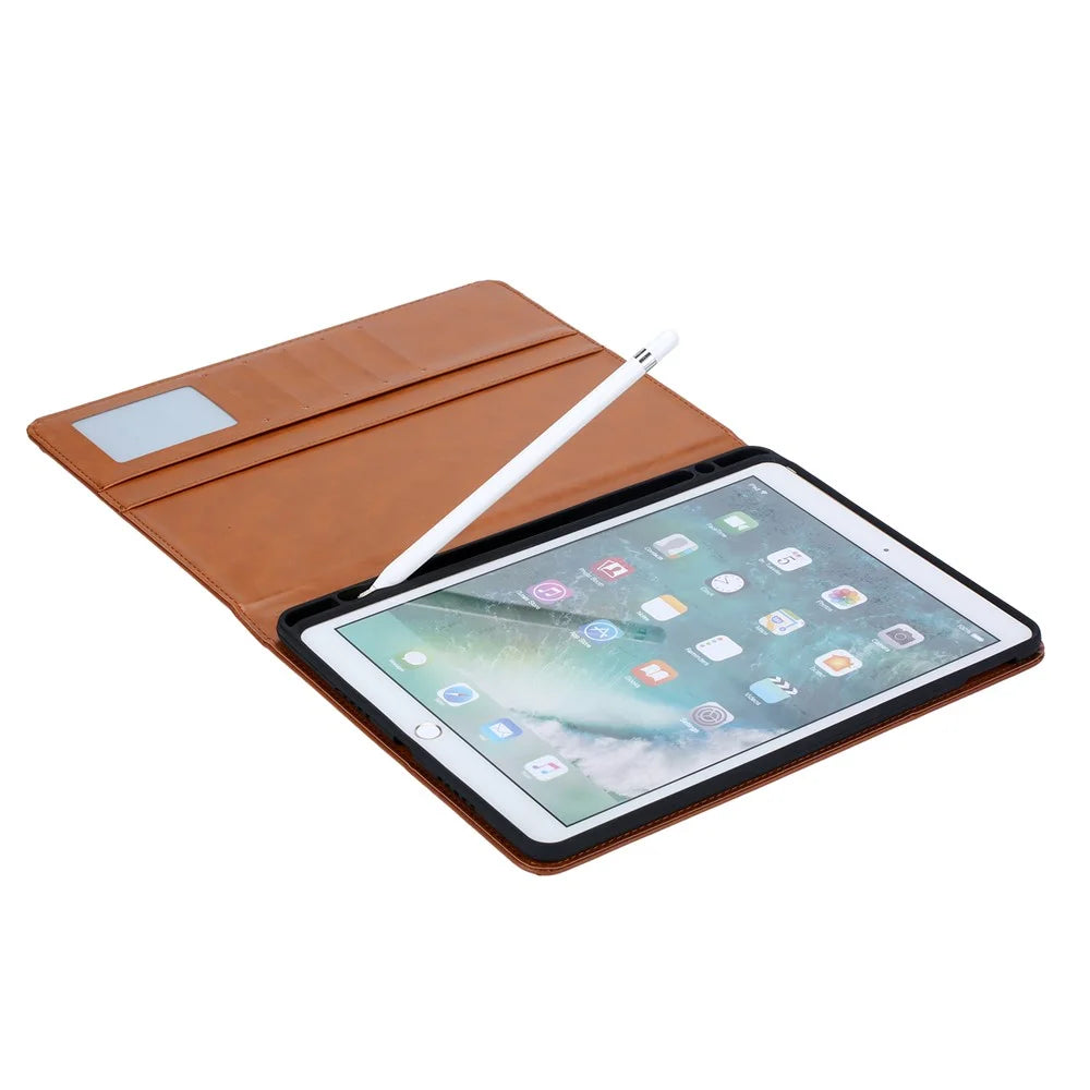 PU Leather Stand Wallet Protective Case with Pen Slot for iPad Air 10.5 inch (2019) - Brown - 5
