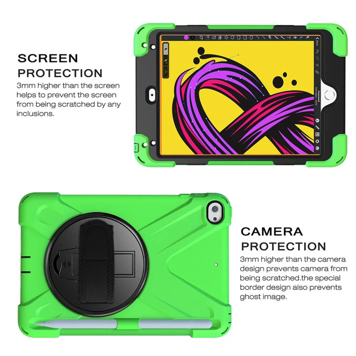 [X-Shape] PC + TPU 360-degree Swivel Kickstand Case with Hand Strap for iPad mini (2019) 7.9 inch / iPad mini 4 - Green - 3