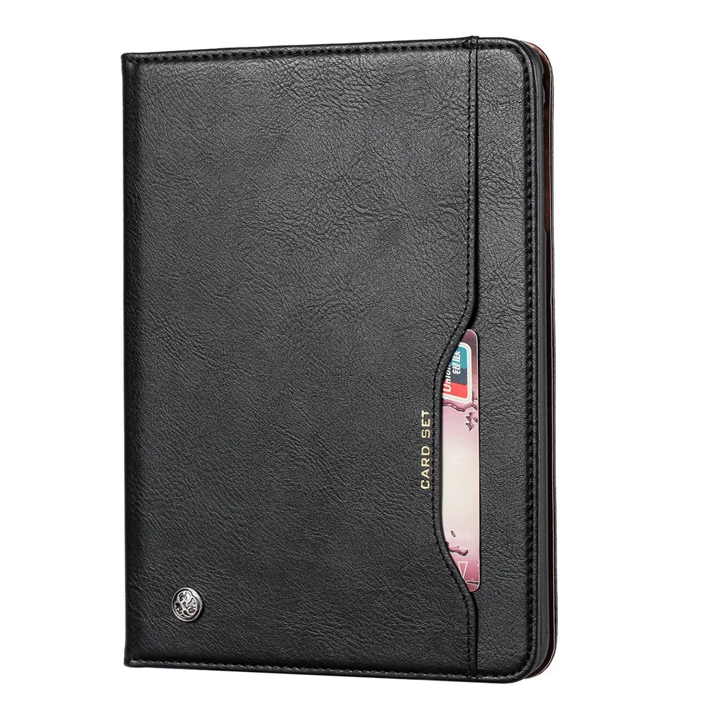 PU Leather Stand Wallet Protective Case with Pen Slot for iPad 9.7-inch (2018)/9.7-inch (2017)/Air/Air 2 - Black - 2
