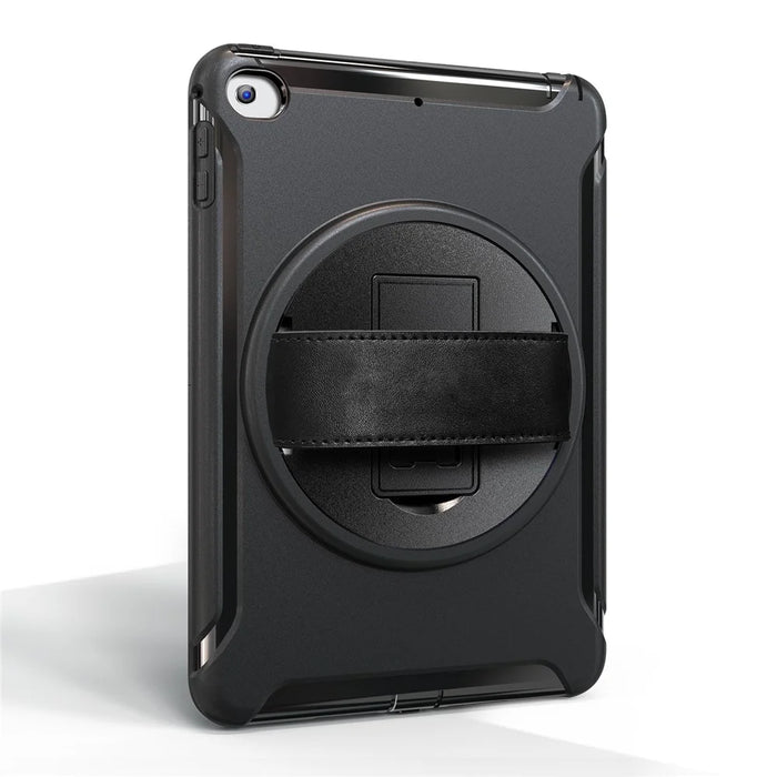3 Layer Multi-functions TPU + PC Hybrid Case for iPad mini 4 / mini (2019) with Kickstand Hand Band Design - Black - 4