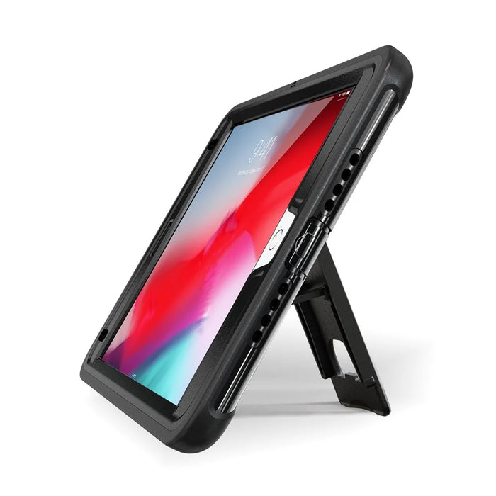 3 Layer Multi-functions TPU + PC Hybrid Case for iPad mini 4 / mini (2019) with Kickstand Hand Band Design - Black - 6