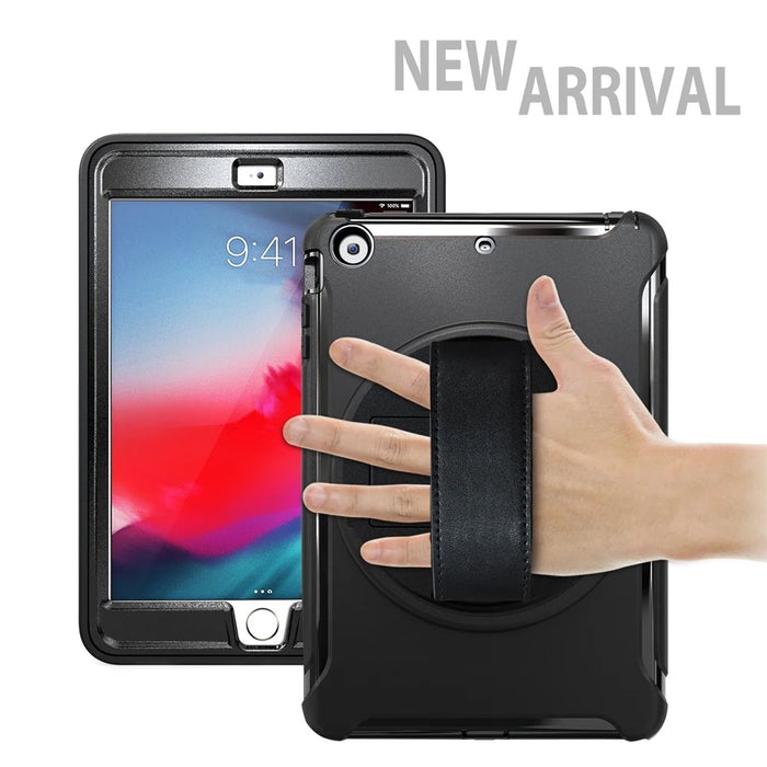 3-Layer Multi-functions TPU + PC Hybrid Case for iPad Mini 3/2/1- Black - 3
