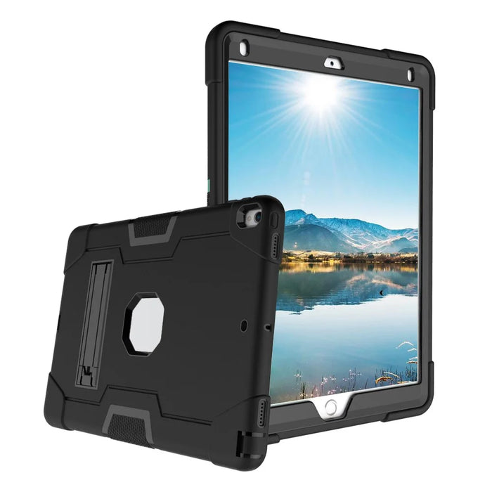 For iPad Air 10.5 inch (2019) Shock Proof TPU + PC Hybrid Tablet Case with Kickstand - All Black - 6