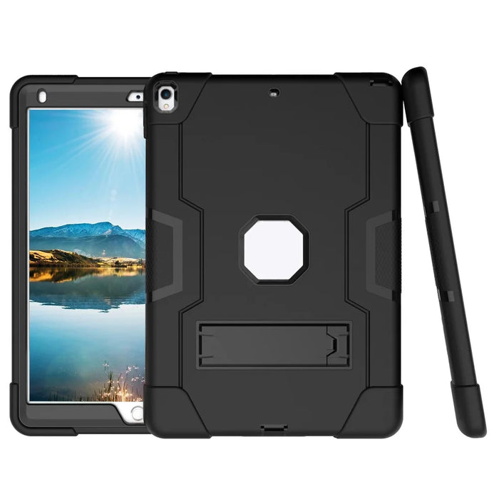For iPad Air 10.5 inch (2019) Shock Proof TPU + PC Hybrid Tablet Case with Kickstand - All Black - 7