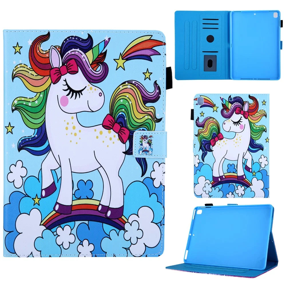 Pattern Printing Leather Flip Tablet Case for iPad 9.7-inch (2018) / iPad Air (2013) / Air 2 - Horse - 1