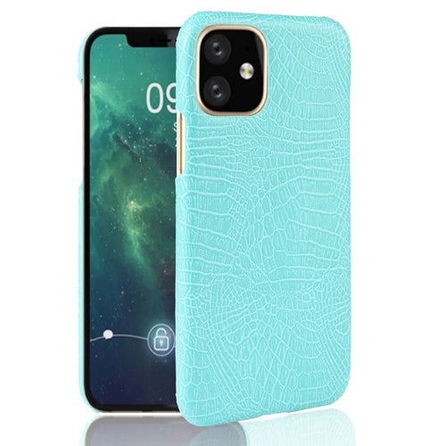 Crocodile Texture PU Leather Coated PC Hard Case for iPhone 11 Pro Max 6.5 inch (2019) - Cyan - 1