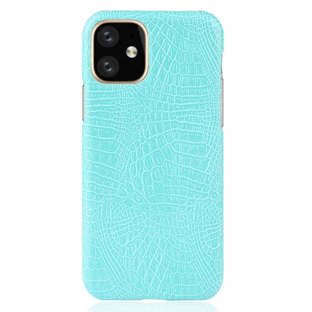 Crocodile Texture PU Leather Coated PC Hard Case for iPhone 11 Pro Max 6.5 inch (2019) - Cyan - 2
