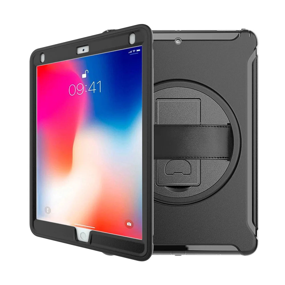 360° Swivel Kickstand PC + TPU Hybrid Tablet Case with Hand Strap for iPad Pro 10.5-inch (2017) - Black - 5