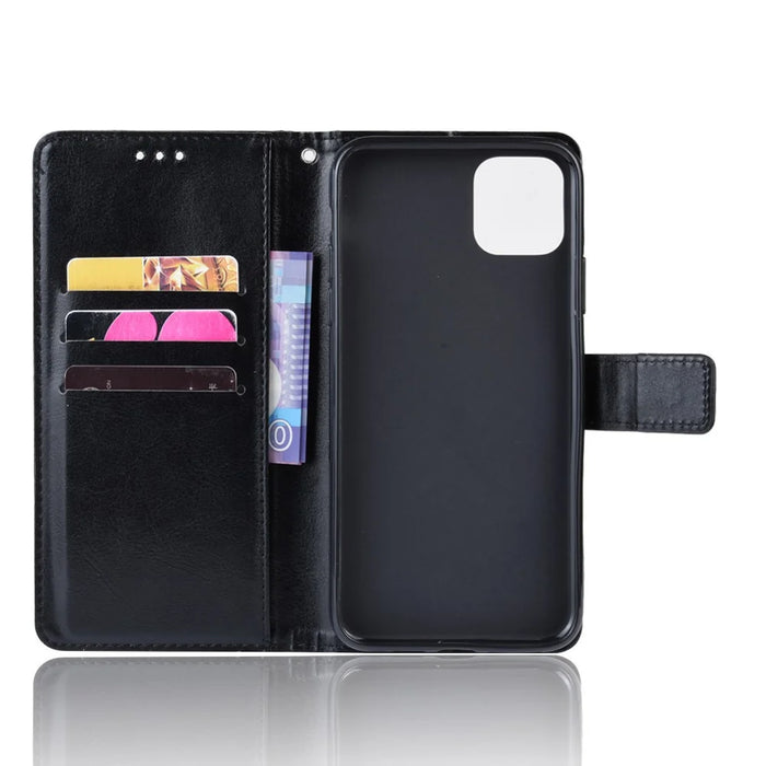 Crazy Horse Texture Leather Wallet Phone Case for 	iPhone 11 6.1 inch (2019) - Black - 4