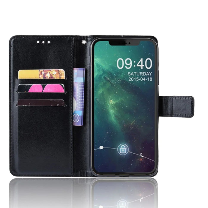 Crazy Horse Texture Leather Wallet Phone Case for 	iPhone 11 6.1 inch (2019) - Black - 5