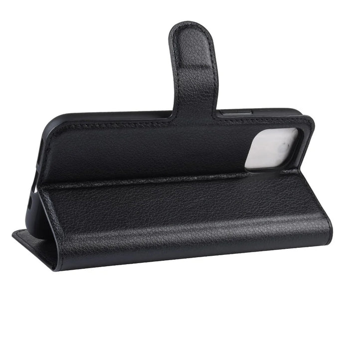 Litchi Skin Wallet Leather Stand Case for iPhone 11 Pro Max 6.5 inch (2019) - Black - 5