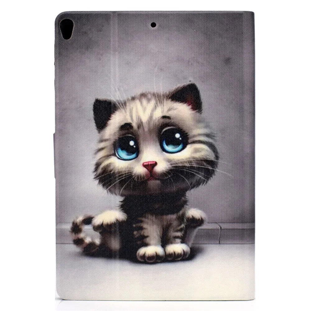 Pattern Printing PU Leather Card Slot Stand Tablet Shell for iPad Pro 10.5-inch (2017) / Air 10.5 inch (2019) - Cat with Blue Eyes - 3