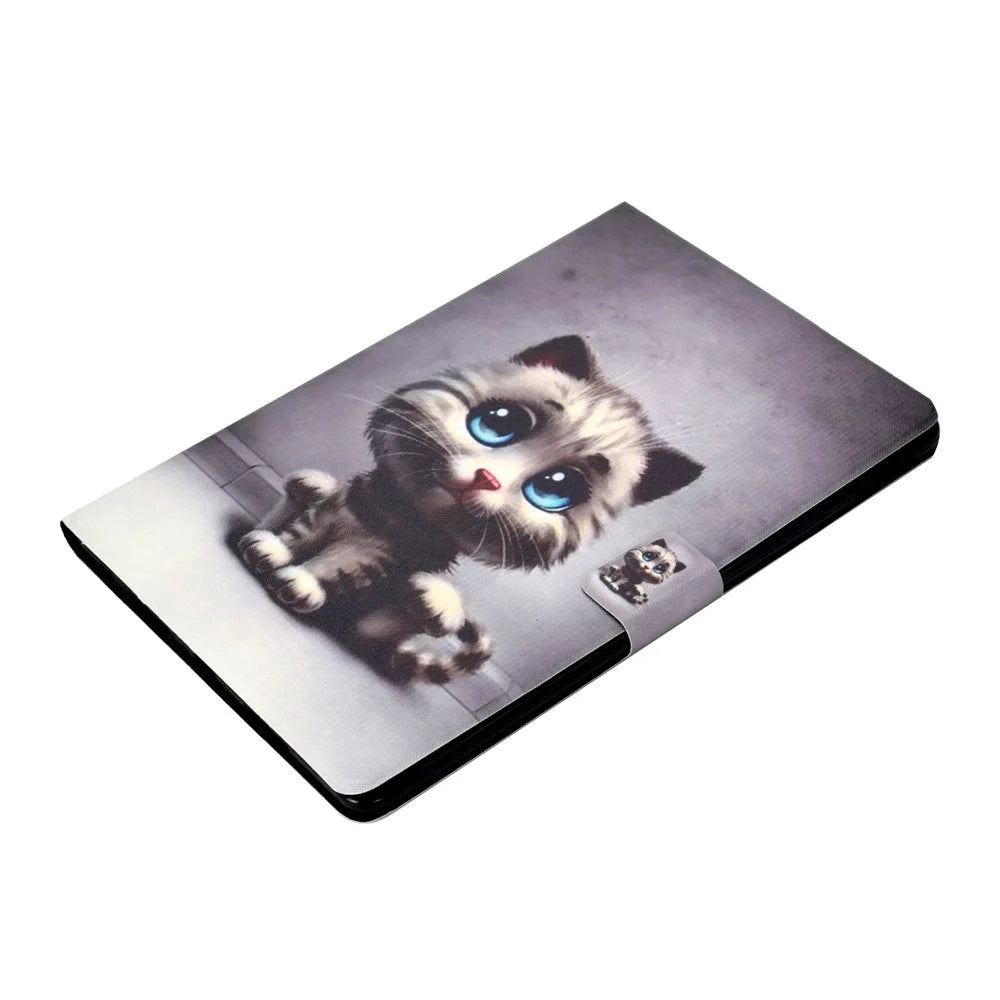 Pattern Printing PU Leather Card Slot Stand Tablet Shell for iPad Pro 10.5-inch (2017) / Air 10.5 inch (2019) - Cat with Blue Eyes - 5