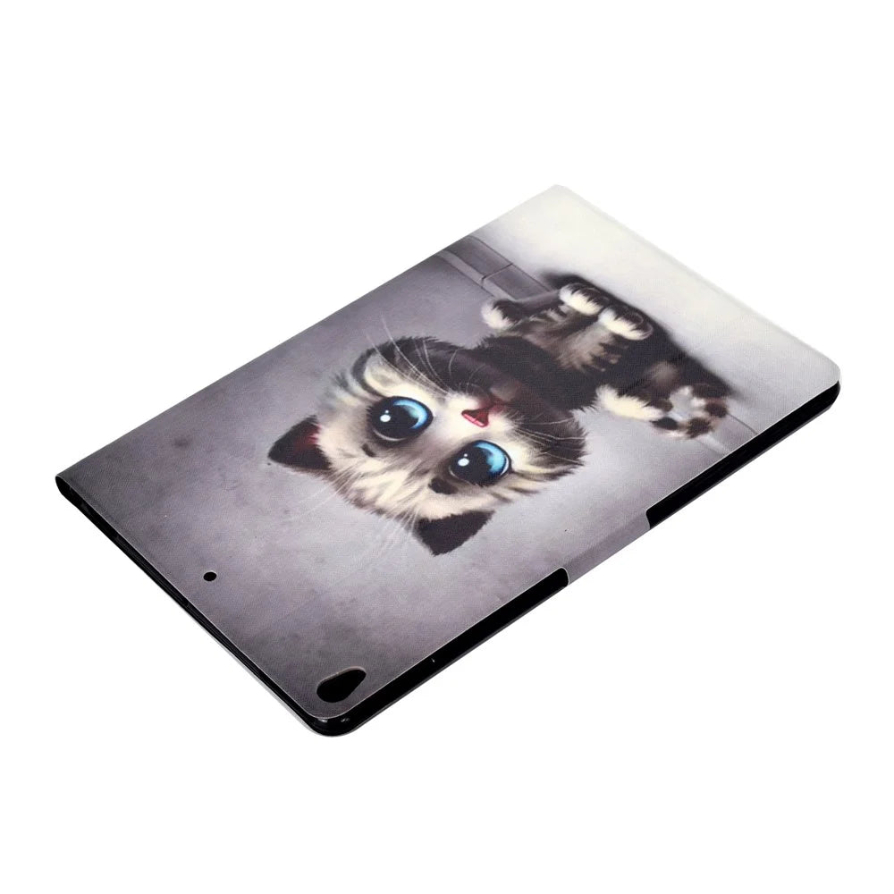 Pattern Printing PU Leather Card Slot Stand Tablet Shell for iPad Pro 10.5-inch (2017) / Air 10.5 inch (2019) - Cat with Blue Eyes - 6