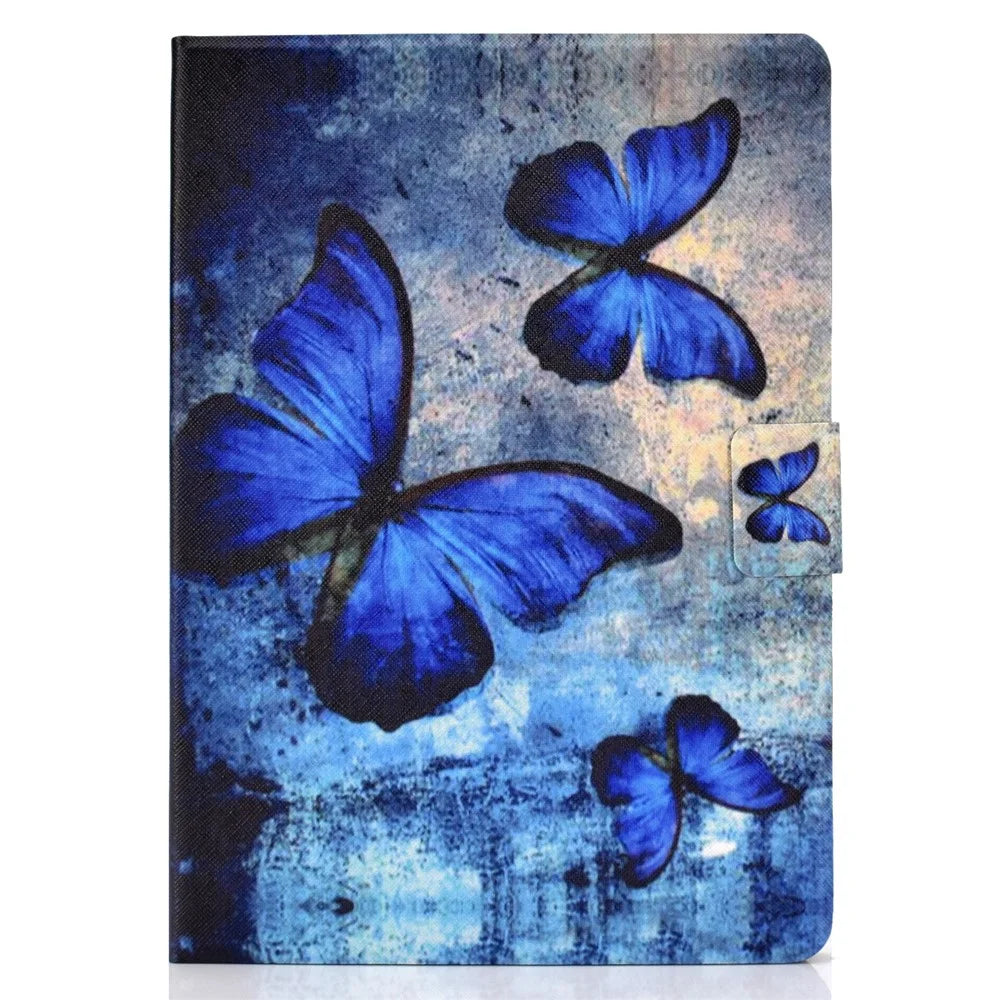 Anti-dropping Pattern Printing PU Leather Stand Tablet Casing for iPad 9.7-inch (2018) - Blue Butterflies - 2